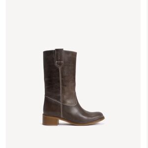 JULIA GAUCHO BOOT IN BROWN ESCOVADO LEATHER